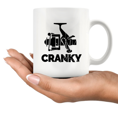 Cranky Fishing Ceramic Mug 11 oz White