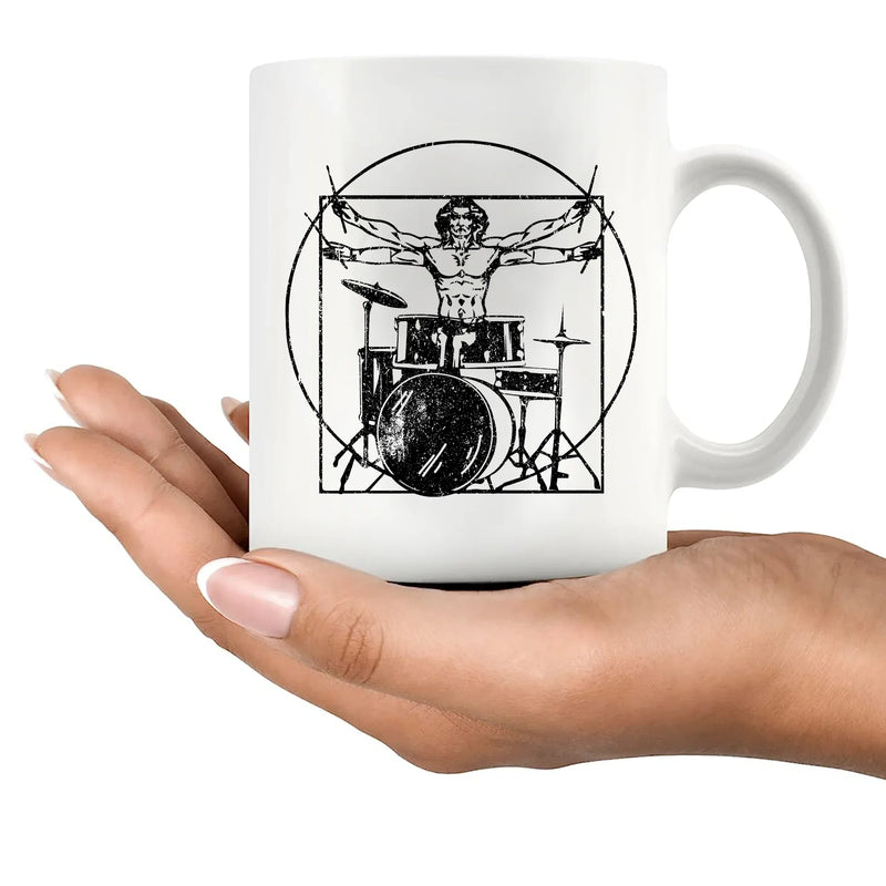 Da Vinci Drums Ceramic Mug 11 oz White - Panvola