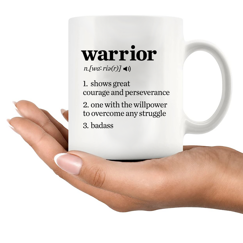 Warrior Definition Ceramic Mug 11 oz White.