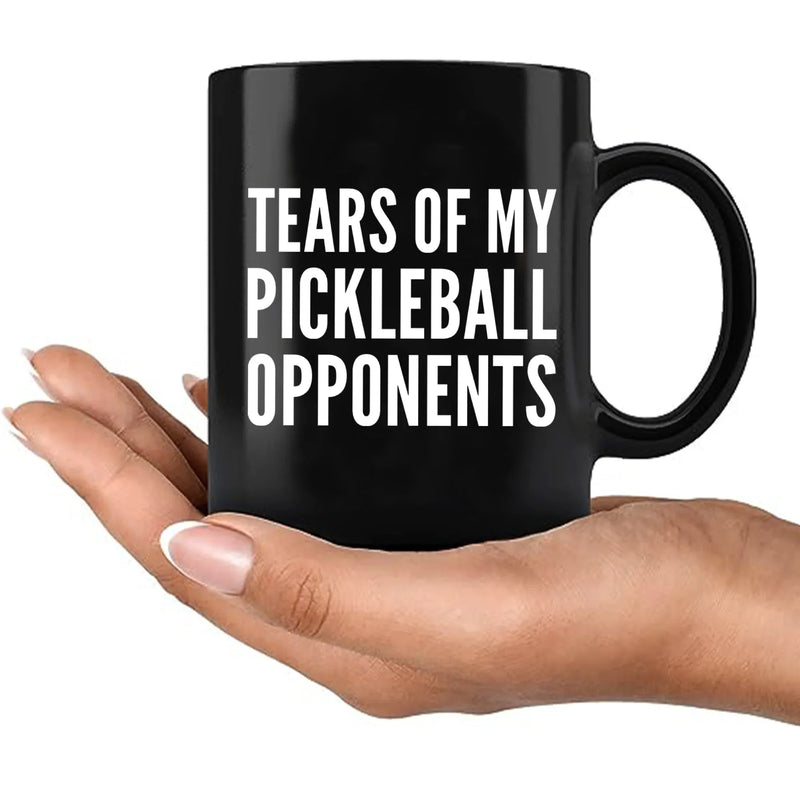 Tears of My Pickleball Opponents Black Mug 11 oz - Panvola