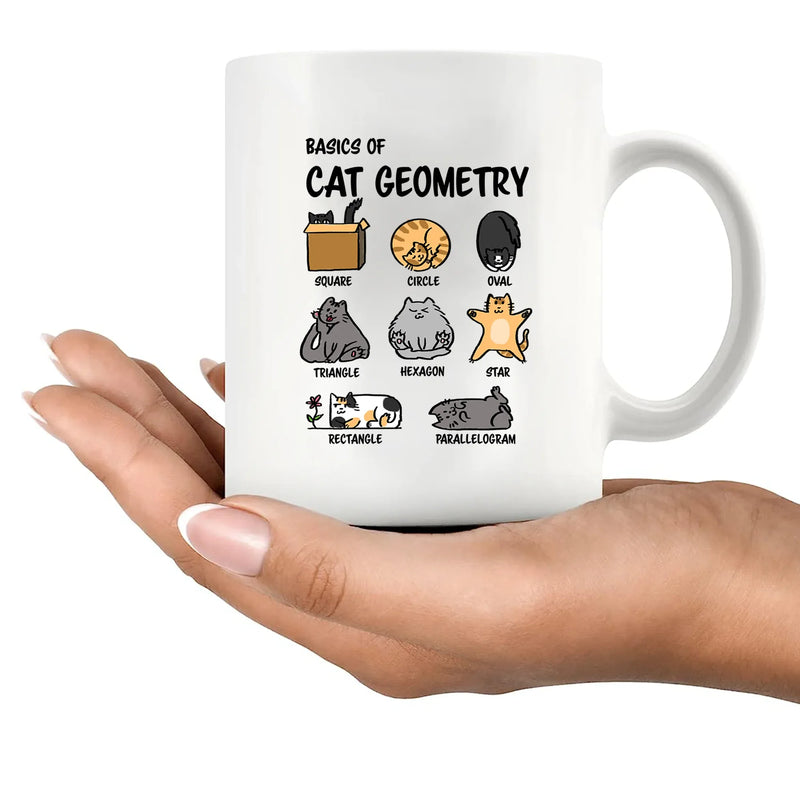 Basics Of Cat Geometry Ceramic Mug 11 oz White - Panvola