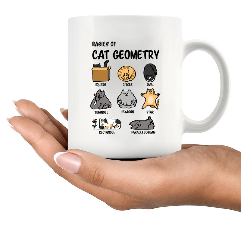 Basics Of Cat Geometry Ceramic Mug 11 oz White