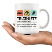Triathlete Definition Mug Athlete Gifts Ceramic Mug 11 oz White.