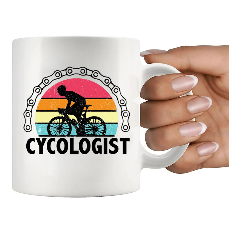 Cycologist Ceramic Mug 11 oz White - Panvola