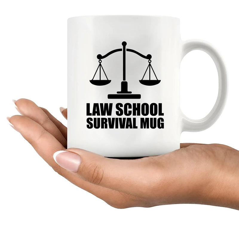 Law School Survival Mug Future Lawyer Gifts Ceramic Mug 11oz White - Panvola