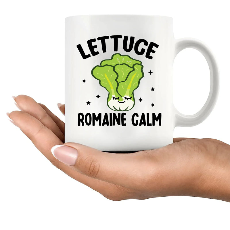 Lettuce Romaine Calm Ceramic Mug 11 oz White - Panvola