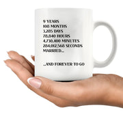 9 Years 108 Months 3285 Days Ceramic Mug 11 oz White - Panvola