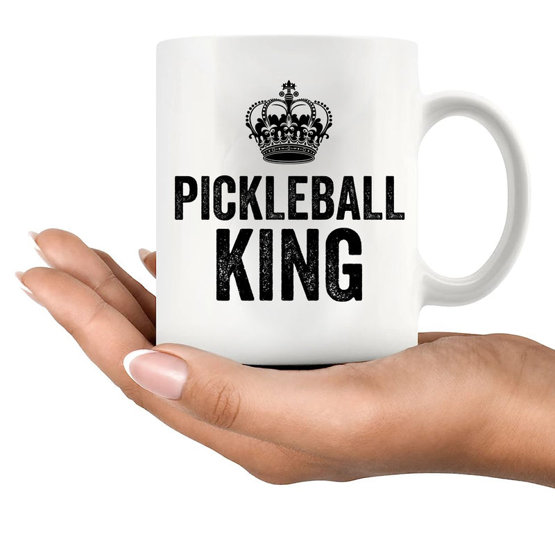 Pickleball King Ceramic Mug 11 oz White