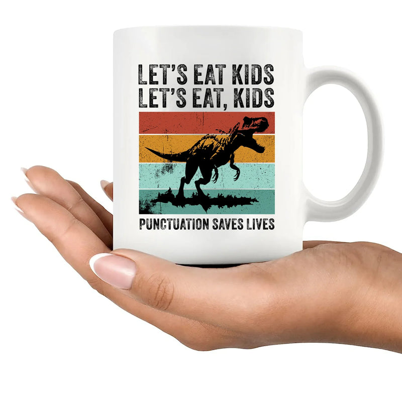 Let's Eat Kids Ceramic Mug 11 oz White - Panvola