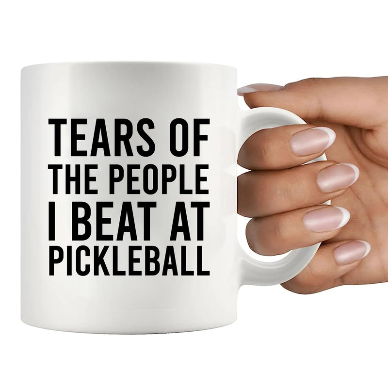Tears of the People I Beat at Pickleball Ceramic Mug 11oz White - Panvola