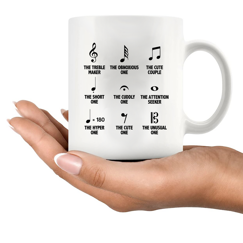 Musical Notes Symbol Definition Ceramic Mug 11 oz White