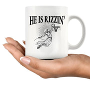 He Is Rizzin' Ceramic Mug 11 oz White - Panvola