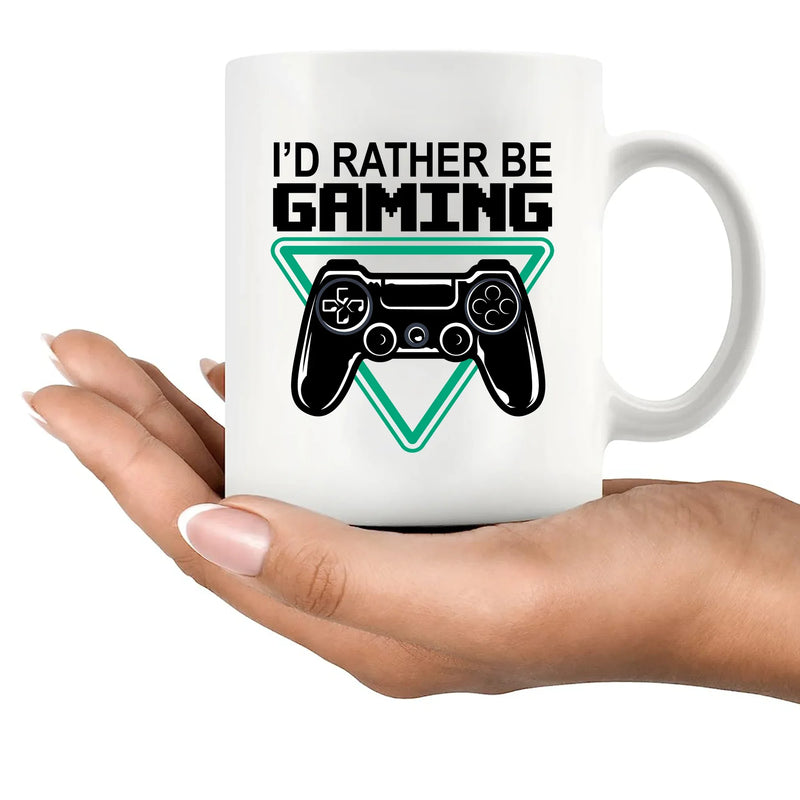 I’d Rather Be Gaming Ceramic Mug 11 oz White - Panvola