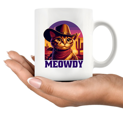 Meowdy Ceramic Mug 11 oz White