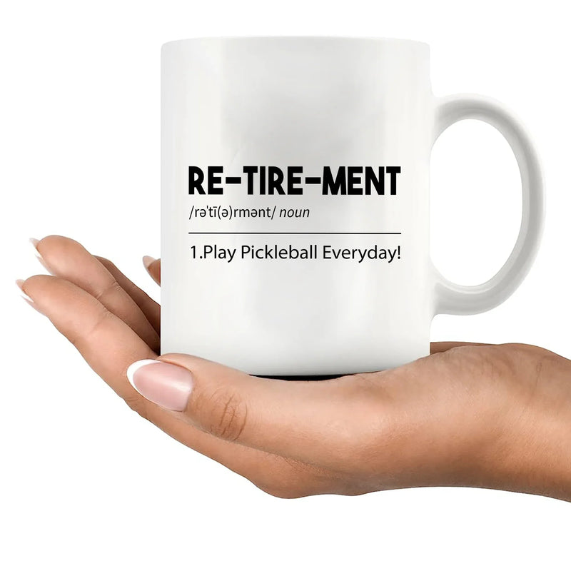 Retirement Definition Mug Pickleball Gifts Ceramic Mug 11 oz White - Panvola
