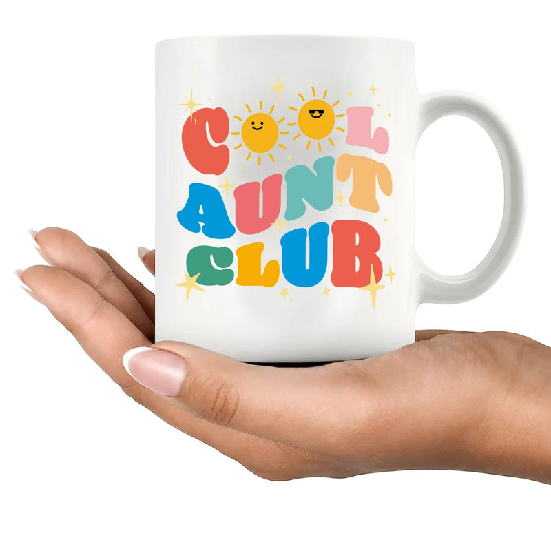 Cool Aunt Club Auntie Gifts Ceramic Mug 11 oz White - Panvola