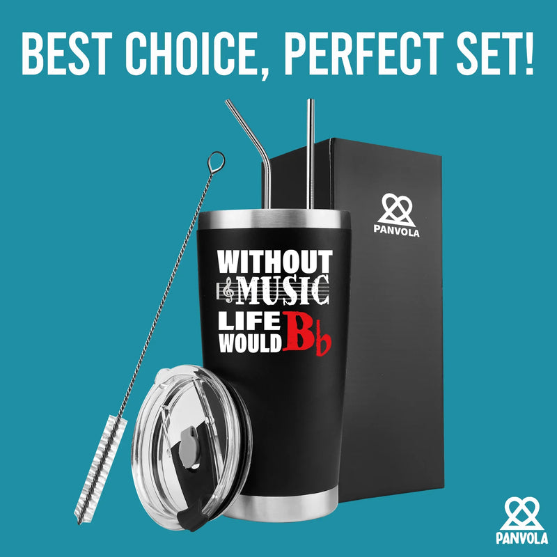 Without Music Life would B Flat Vacuum Insulated Tumbler - Panvola