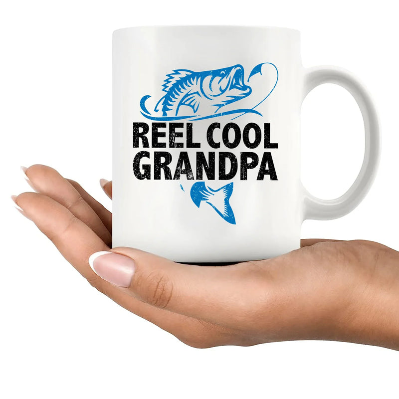 Reel Cool Grandpa Ceramic Mug 11 oz White - Panvola