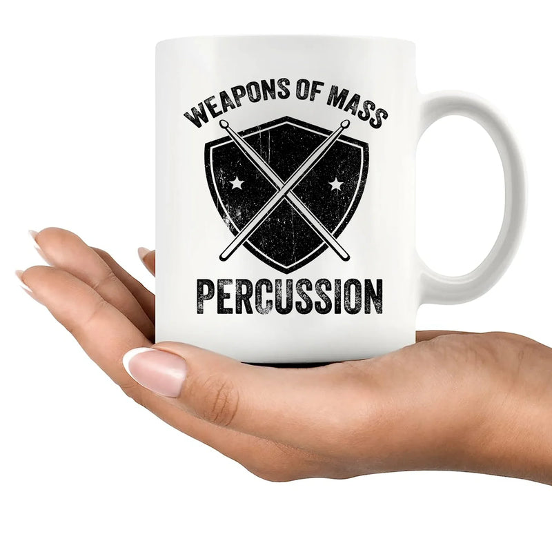 Weapons of Mass Percussion Ceramic Mug 11 oz White - Panvola
