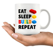Eat Sleep Build Repeat Ceramic Mug 11 oz White - Panvola