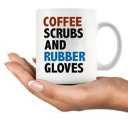 Coffee Scrubs And Rubber Gloves Ceramic Mug 11 oz White - Panvola
