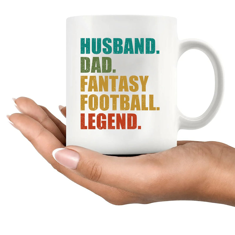Husband Dad Fantasy Football Legend Ceramic Mug 11 oz White - Panvola