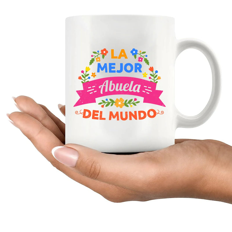 La Mejor Abuela Del Mundo Ceramic Mug 11 oz White - Panvola