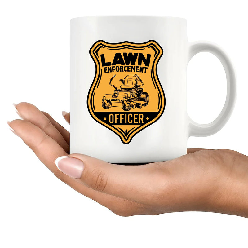 Lawn Enforcement Officer Ceramic Mug 11 oz White - Panvola