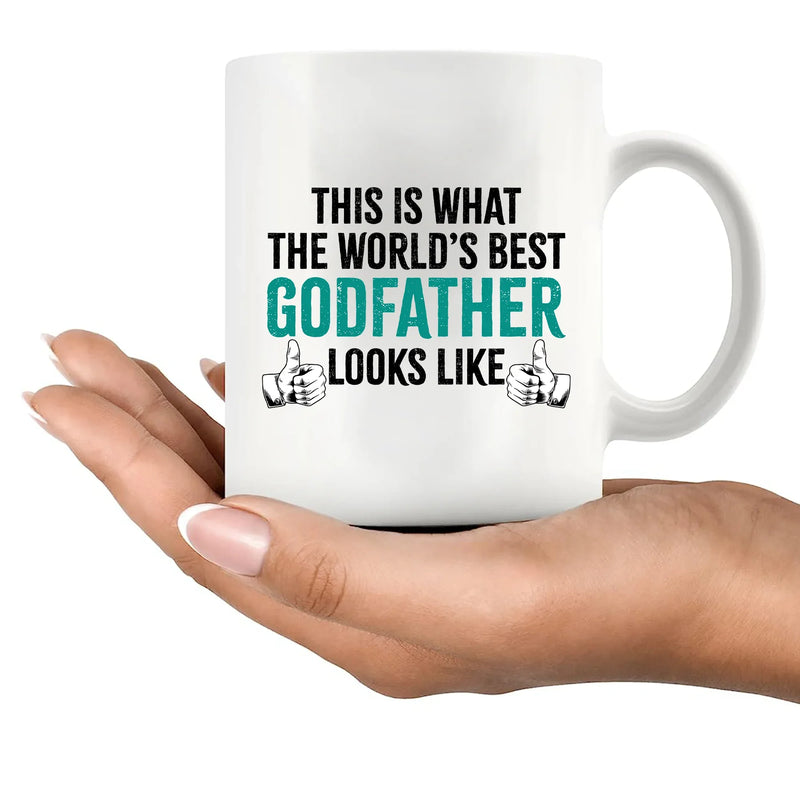 This is What the Worlds Best Godfather Looks Like Ceramic Mug 11 oz White - Panvola