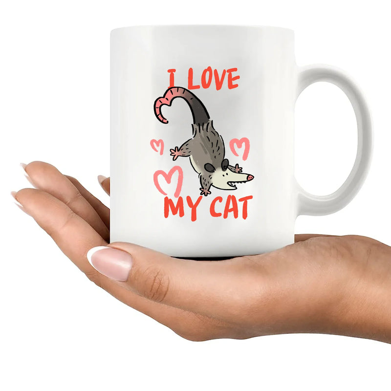 I Love My Cat Ceramic Mug 11 oz White - Panvola