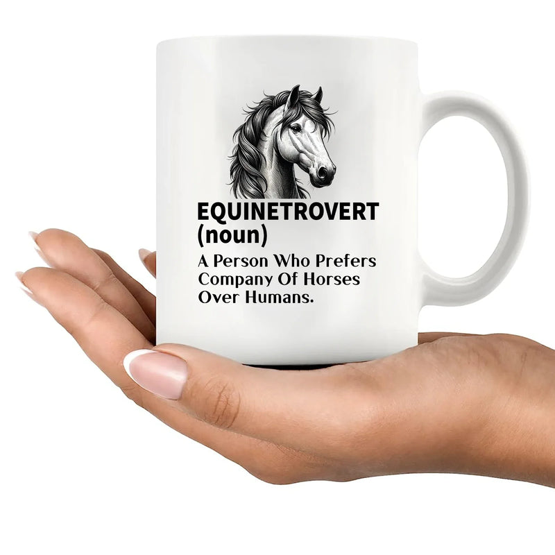 Equinetrovert Definition Ceramic Mug 11 oz White - Panvola