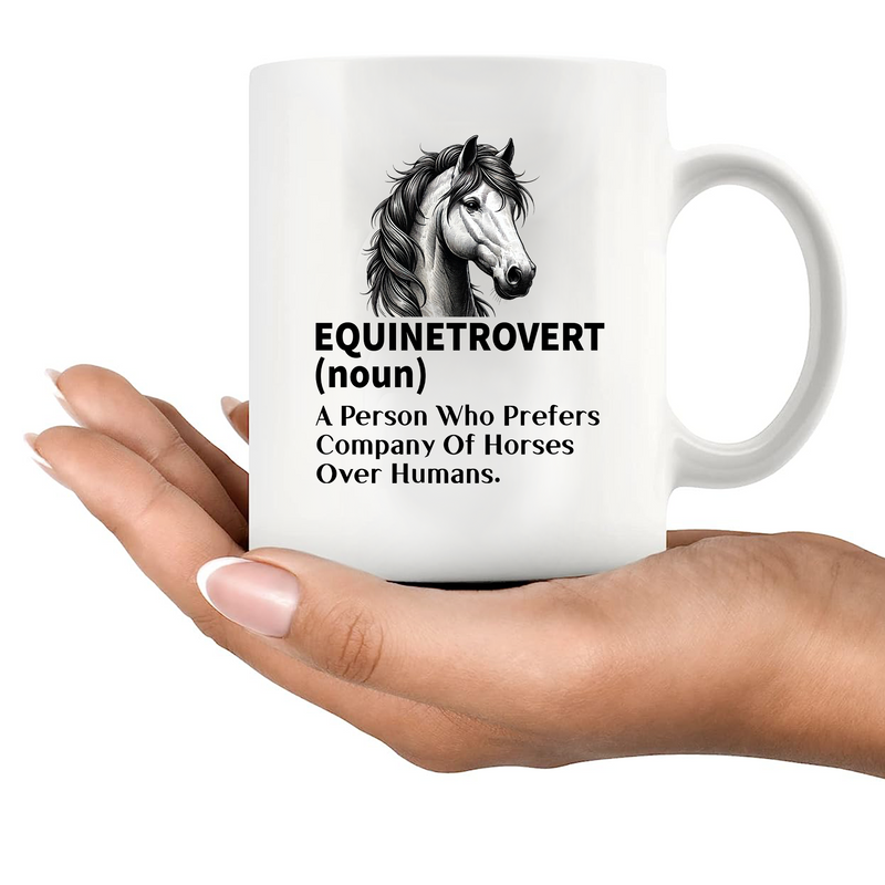 Equinetrovert Definition Ceramic Mug 11 oz White