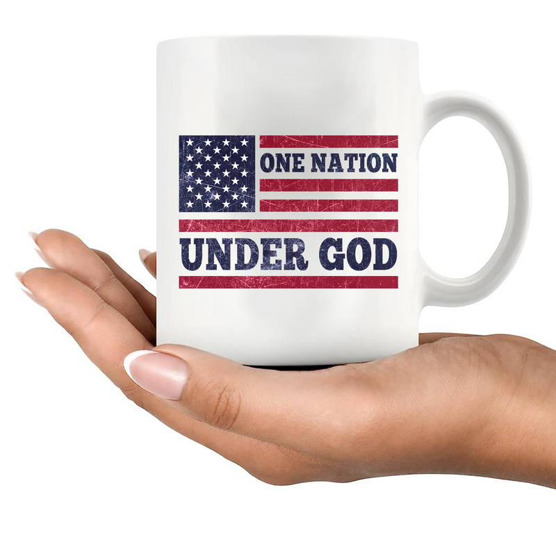 One Nation Under God Ceramic Mug 11 oz White