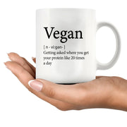 Vegan Definition Mug Ceramic Cup 11 oz White - Panvola