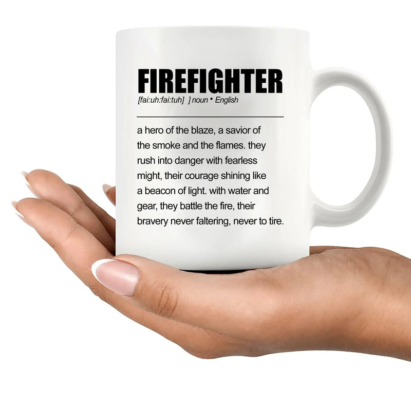 Firefighter Definition Mug 11oz White - Panvola