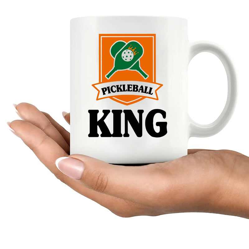 Pickleball King Ceramic Mug 11 oz White - Panvola