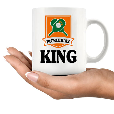 Pickleball King Ceramic Mug 11 oz White