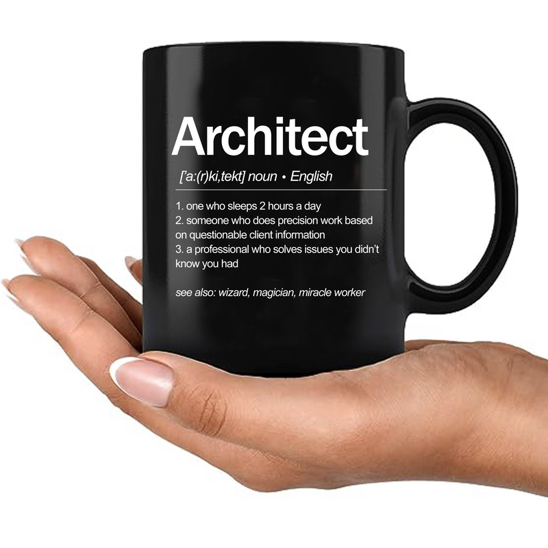 Architect Definition Ceramic Mug 11 oz Black