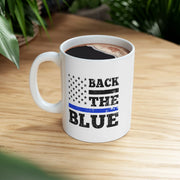 Personalized Back The Blue Customized Ceramic Mug 11 oz White - Panvola
