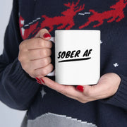 Personalized Sober AF Ceramic Mug 11 oz White - Panvola
