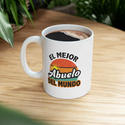 Personalized El Mejor Abuelo Ceramic Mug 11 oz White - Panvola