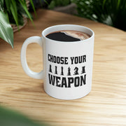 Personalized Choose Your Weapon Customized Chess Player Ceramic Mug 11 oz White - Panvola