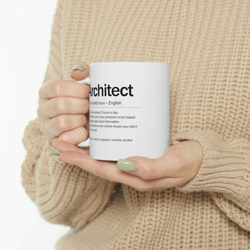 Personalized Architect Definition Customized Ceramic Mug 11 oz White - Panvola