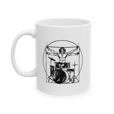 Personalized Da Vinci Drums Ceramic Mug 11 oz White