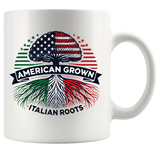 American Grown Italian Roots Ceramic Mug 11 oz White - Panvola