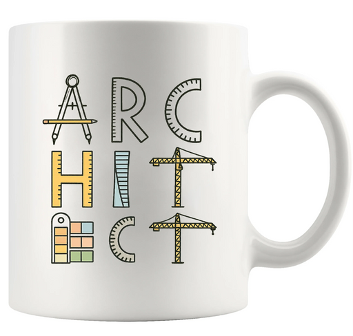 Architect Ceramic Mug 11 oz White - Panvola