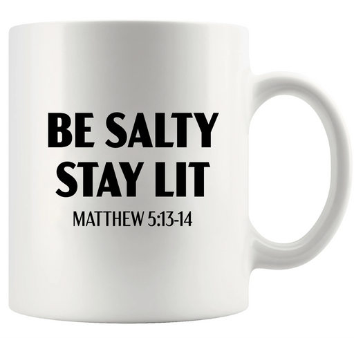 Be Salty Stay Lit Ceramic Mug 11 oz White - Panvola