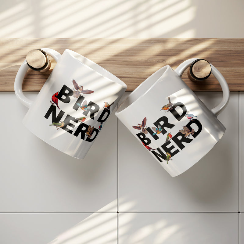 Bird Nerd Ceramic Mug 11 oz White