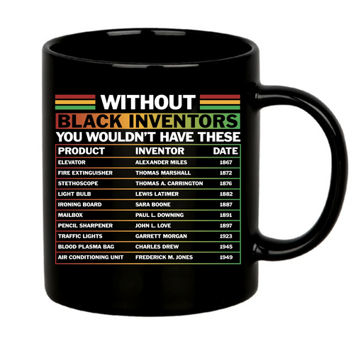 Black Inventors Ceramic Mug 11 oz Black - Panvola