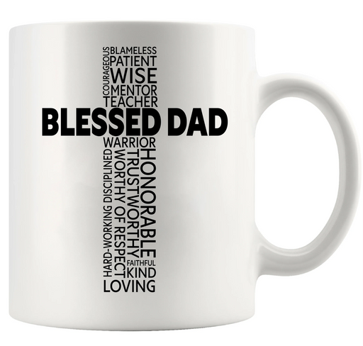 Blessed Dad Ceramic Mug 11 oz White - Panvola